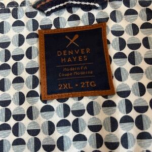 Denver Hayes Navy Polka Dot Shirt